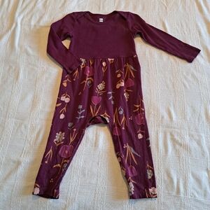 Tea Collection 18-24 months romper purple to floral bottom